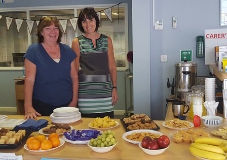 Ladies at the Carer's Event at a refreshments area